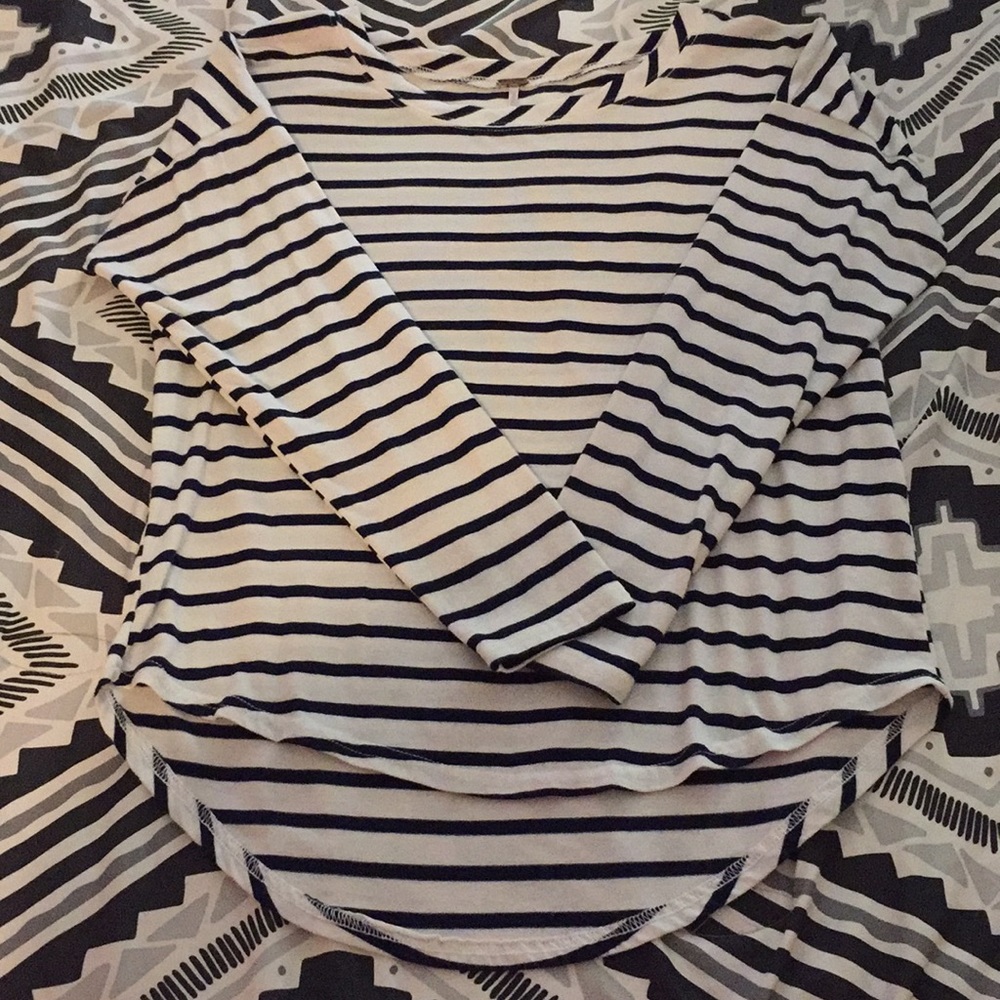 Poof navy and white striped long sleeve M top